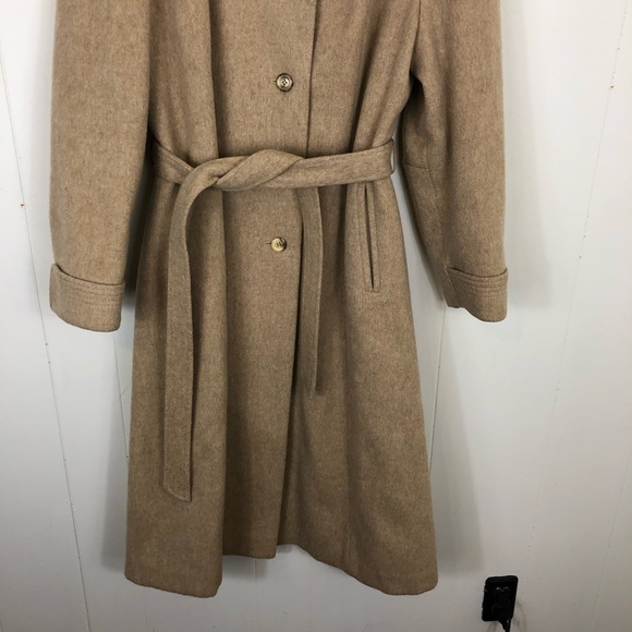 Vintage Wool & Camel Hair Belted Jacket Sz S - Picture 4 of 14